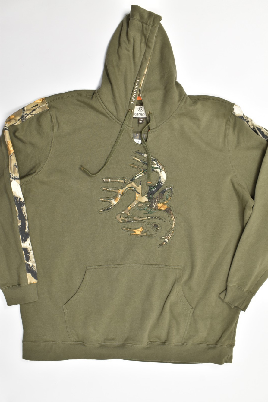 Legendary Whitetails Men's Outfitter Hoodie Army Green Camo Accents Size 4XL